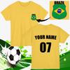 Camiseta de Fútbol de Brasil Personalizada Nombre Número Personalizado Regalo para Fan Camiseta Unisex Top