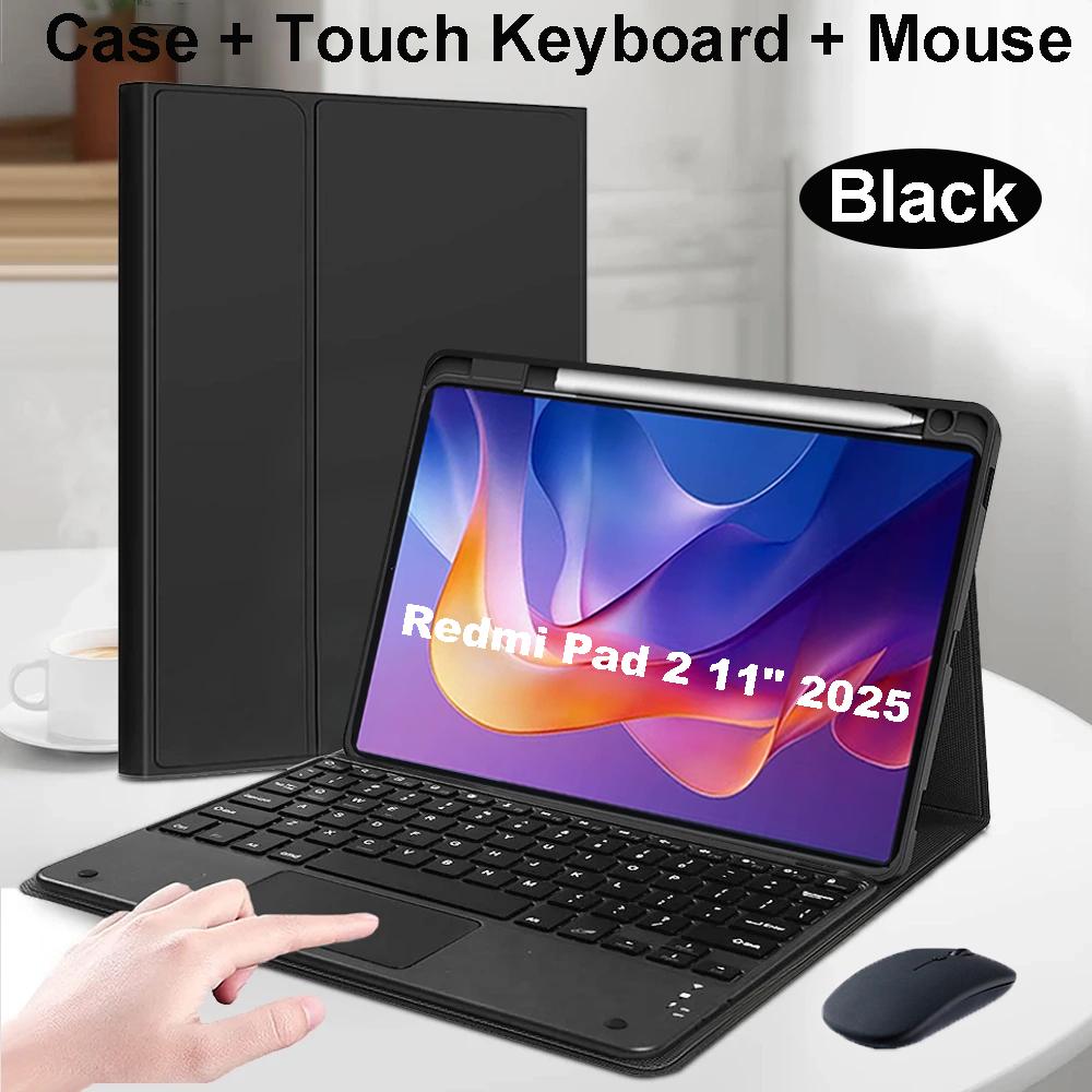 Case for Redmi Pad 2 11 Inch , Bluetooth Keyboard Case for Redmi Pad 2 11-Inch, Magnetic Keyboard Protective Cover
