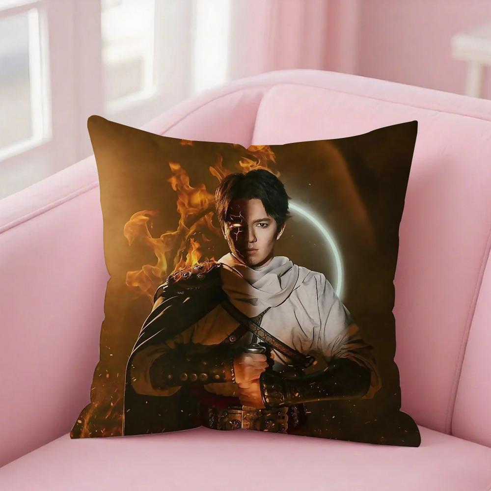 Federa Cuscino Quadrata D-Dimash K-Kudaibergen Cantante Stampa Fronte-Retro Peluche Corto Copricuscino Divano Camera da Letto Cuscino da Comodino