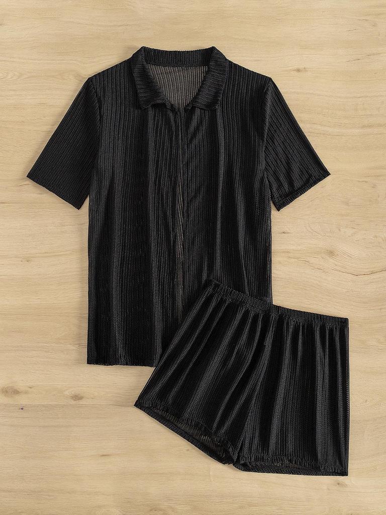 2024 Women's European & American Quick-Dry Solid Color Bikini Cover-Up with Split Boxer Shorts