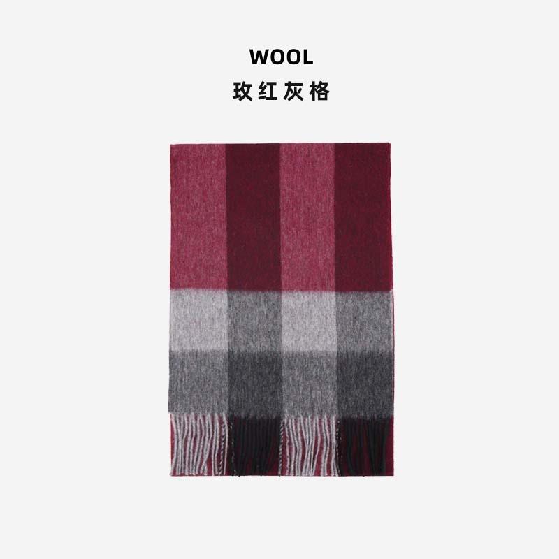 Red 100% wool scarf, simple autumn and winter atmosphere, scarf, high-end sense, versatile shawl 2025 gift