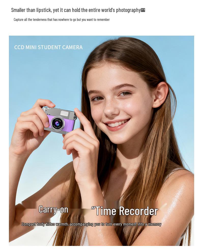 Portable Retro Mini HD Camera with Flip Screen for Outdoor Parties