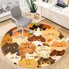 1pc Cat Autumn Office Round Area Rug, Indoor Mat Suitable ForOffice, Under Office Chairs Bedroom Living Room Home Decor, Room Deco N79