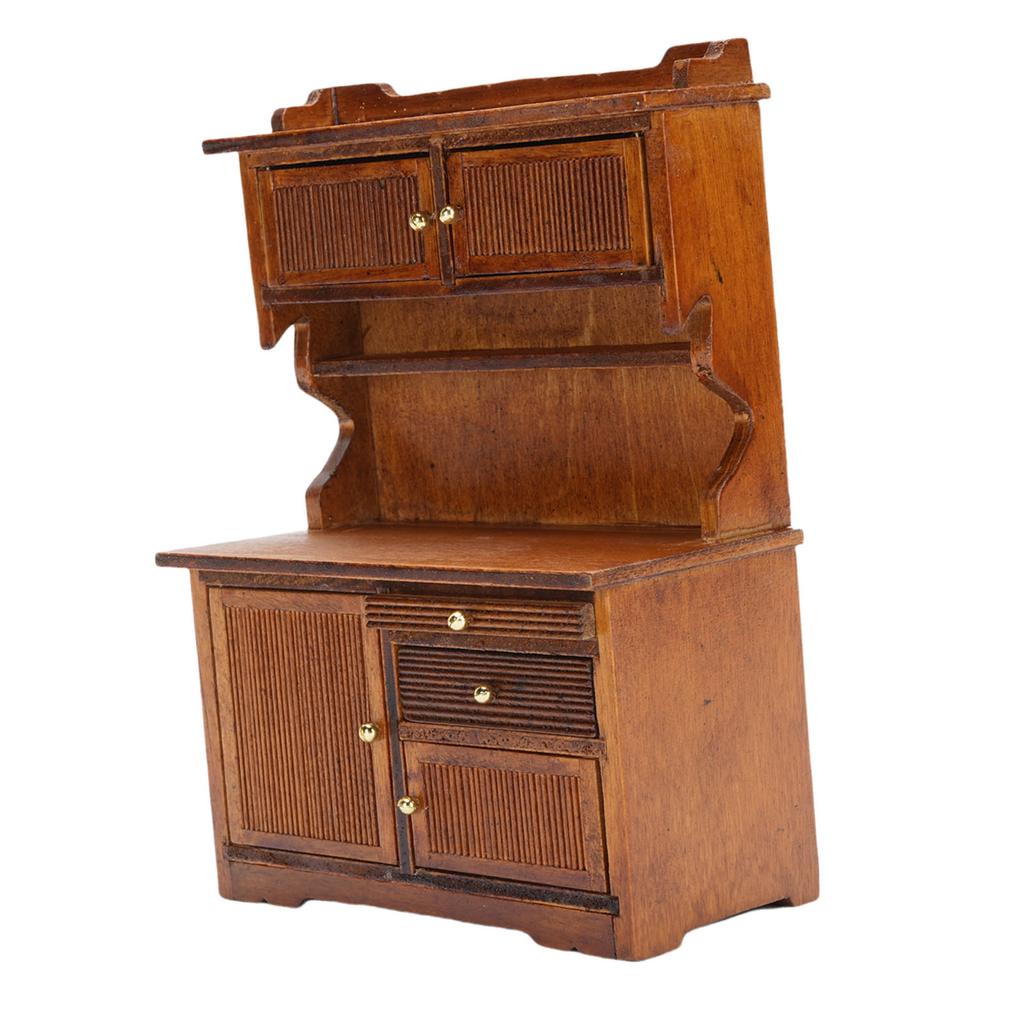 Dollhouse Sideboard 1 12 Scale 10x5x13.7cm Wooden Miniature Dollhouse Bookcase Cupboard