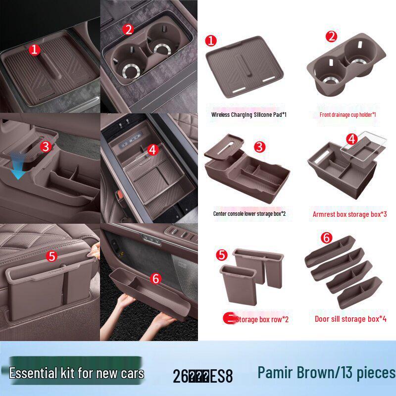 NIO ES8 Car Door Storage Box: Silicone Protection & Interior Decoration Set for 26 Models