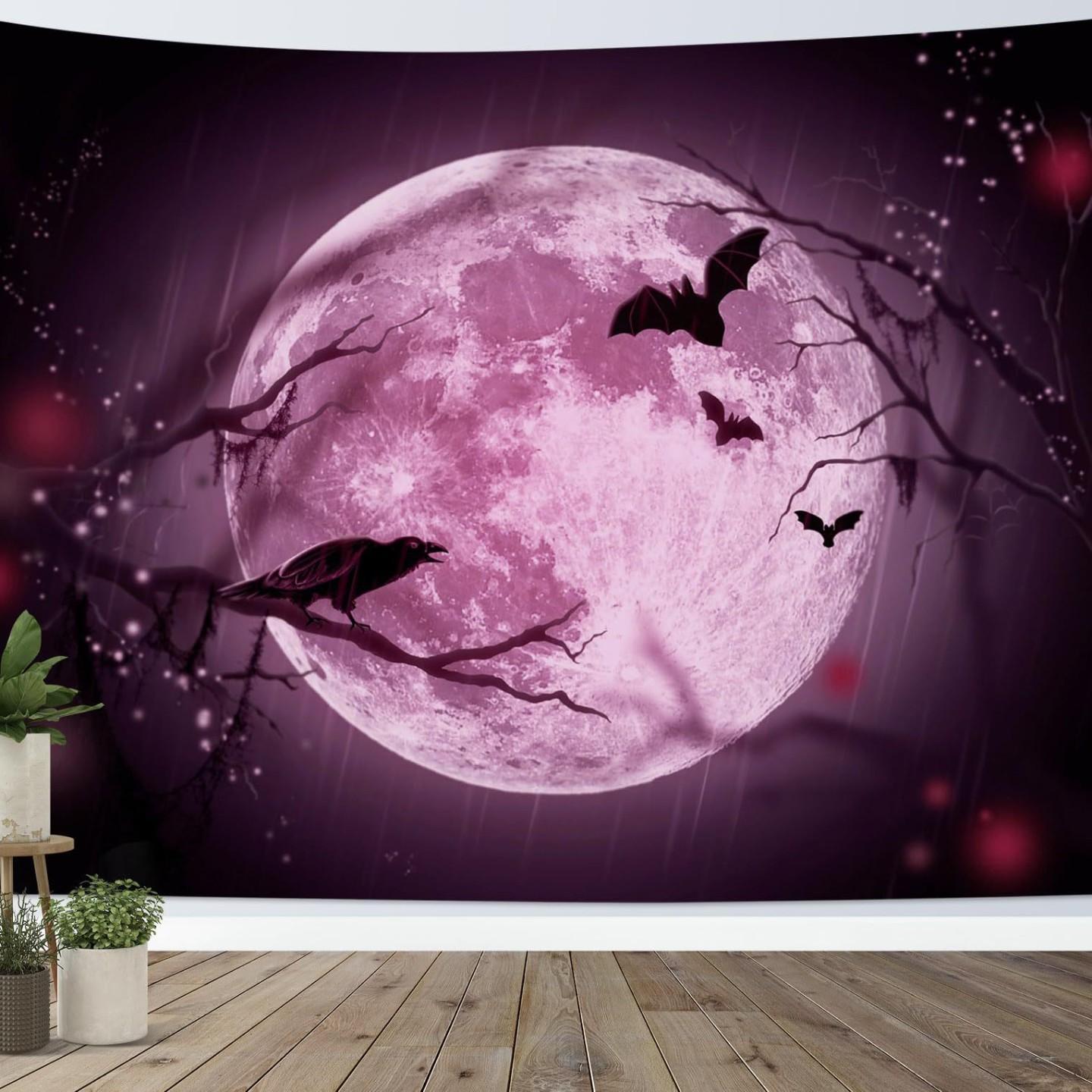 Halloween Full Moon tapestry 75x100 чёрный