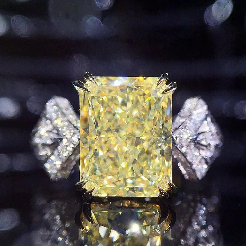 

Women s Yellow Cubic Zirconia Ring Novel Square Stone Design for Wedding Ceremony And Party Statement Finger Zircon Accessory 10