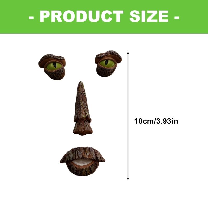 Outdoor Tree Face Whimsical Sculpture Set For Garden Decoration With Funny Looks