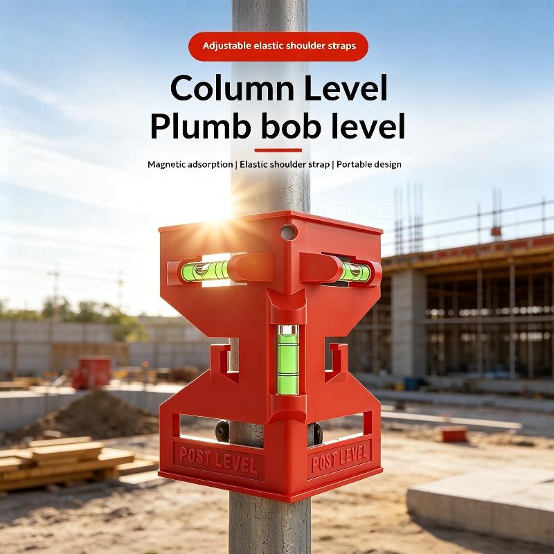 Magnetic Column Level, Adjustable Folding Column Level With Elastic Ring Level, Suitable For Pipeline Tree Columns