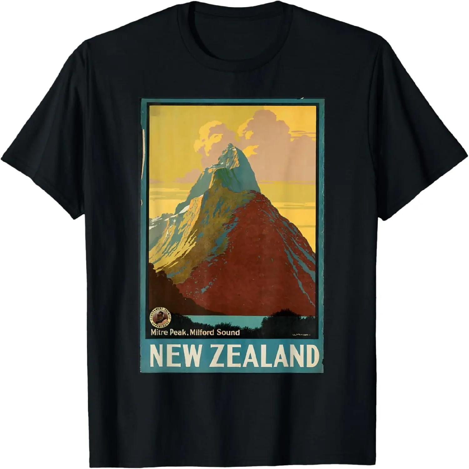 

Vintage New Zealand Mitre Peak Mountain T Shirt XXXXXL різнокольоровий