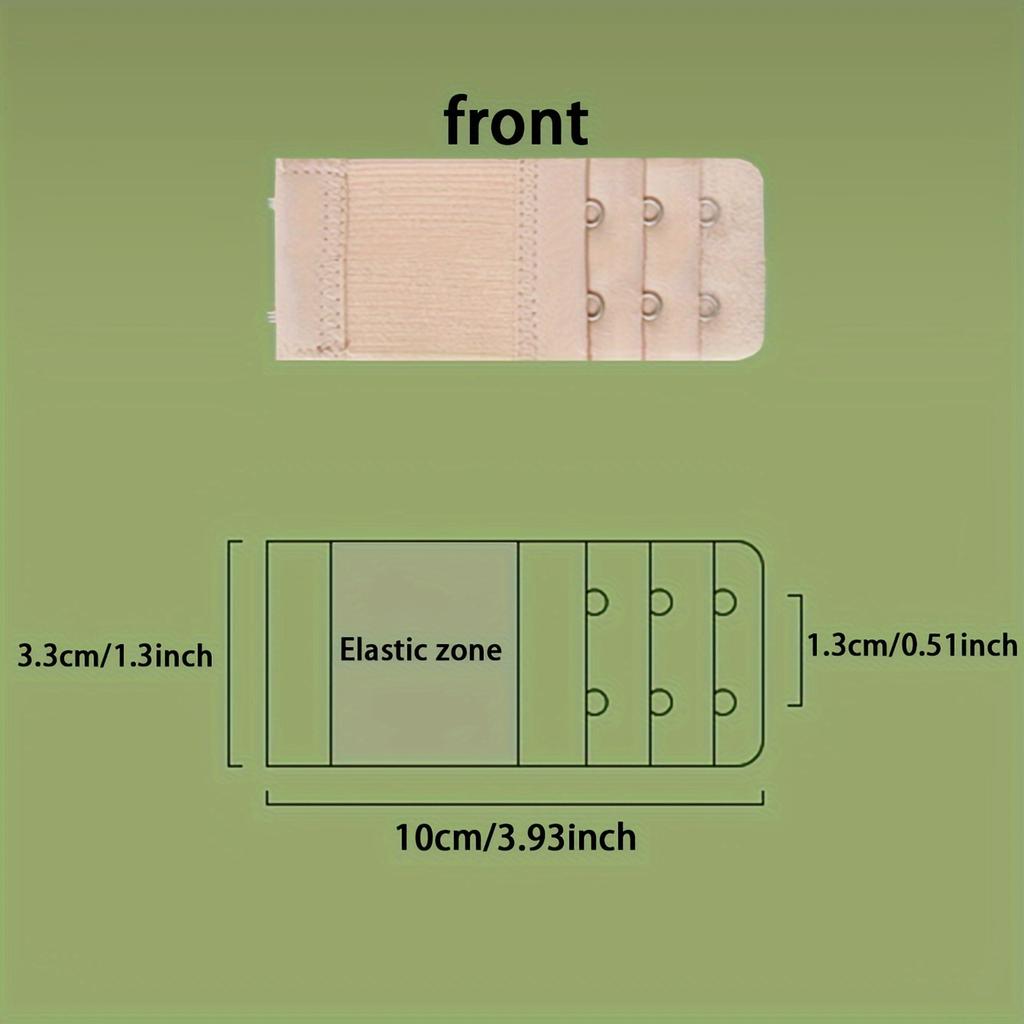 Lot de 3 crochets d'extension de soutien-gorge - Élastiques, réglables, boucle d'extension de sous-vêtements, idéal pour les soutiens-gorge, ajustement confortable