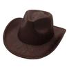 Quick Sale Warped Edge Texture Western Cowboy Hat  Gentleman British Jazz Hat Retro British Top Hat Men And Women