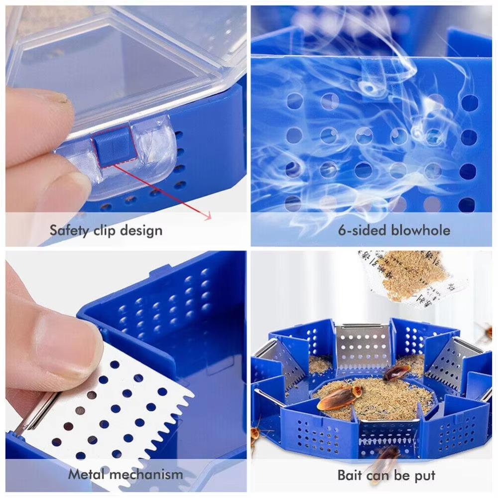 New Safe Non-Toxic Cockroach Traps Box Large Capacity Effective Roach Catcher Wear-resistant Cockroach Repellent Living Room