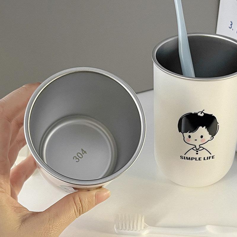Stainless Steel Mold-Proof Mouthwash and Toothbrush Cup for Men, Women, and Kids – Durable, Drop-Proof Design for Couples and Families