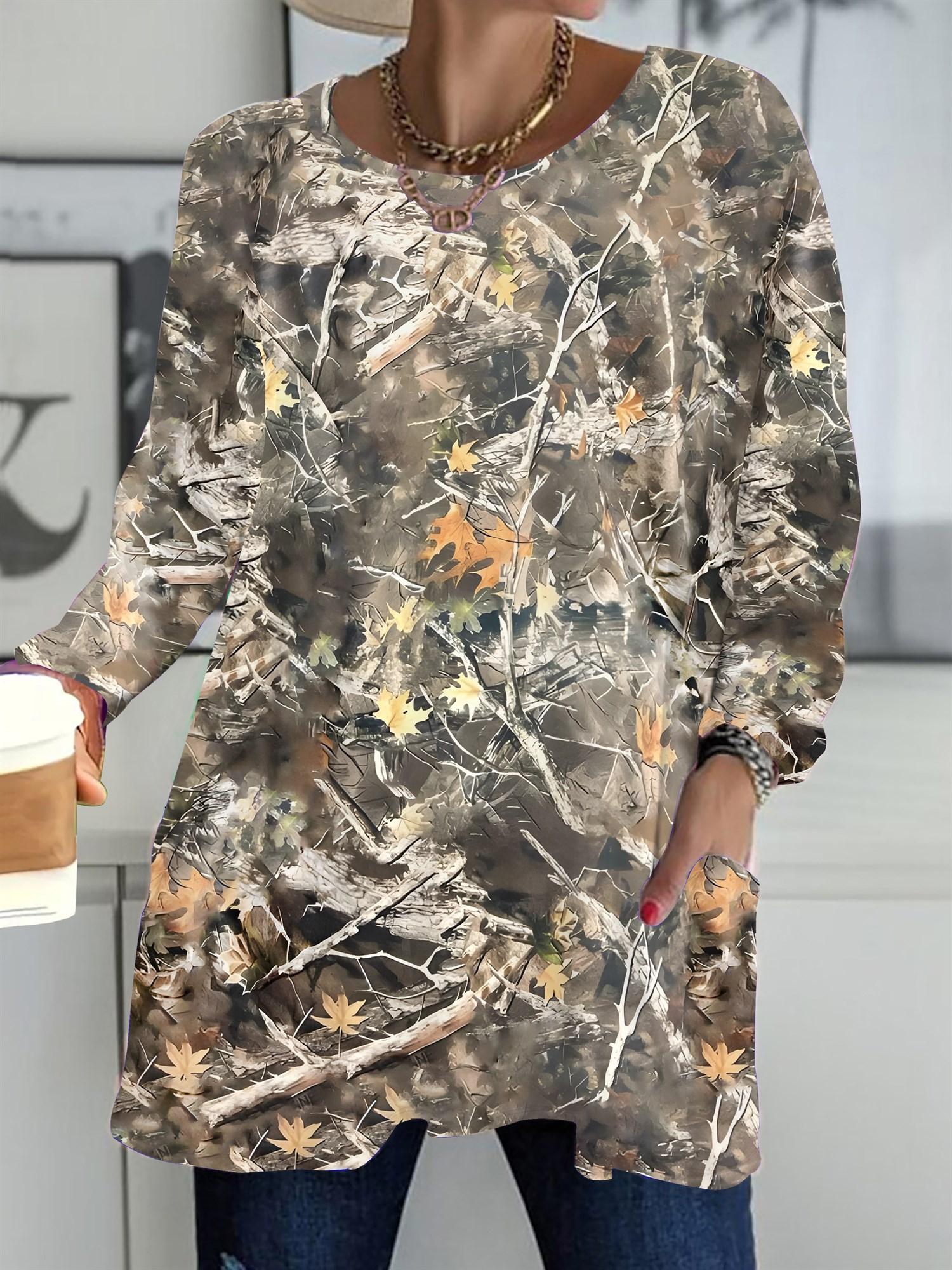 

2025 Осень Зима Новые Женские Топы Большого Размера, Модные Футболки с 3D-принтом в Ретро-стиле, с Круглым Вырезом и Длинным Рукавом 6XL коричневый