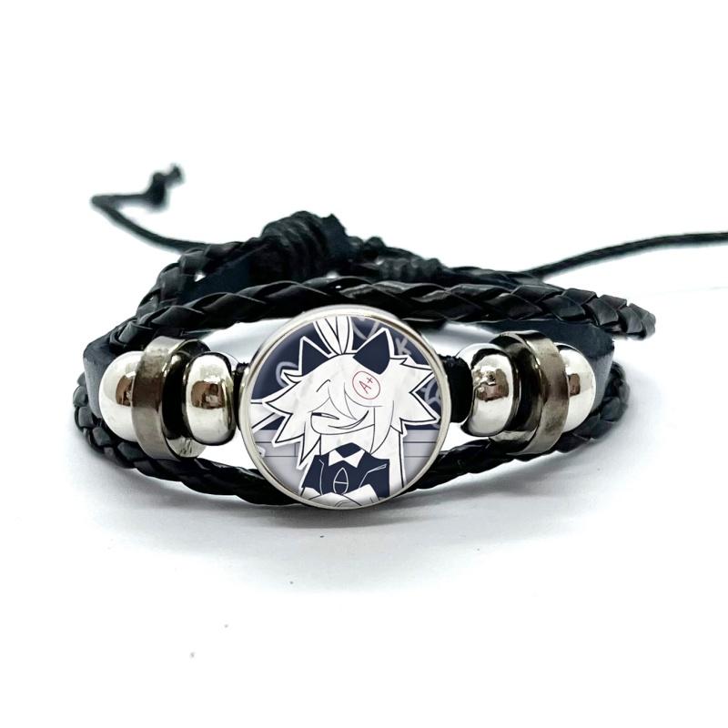 Carini FPE Cartone Animato Gioco Braccialetti in Pelle Claire Engel Braccialetti Intrecciati Multistrato Bangles Gioielli Fatti a Mano Regali