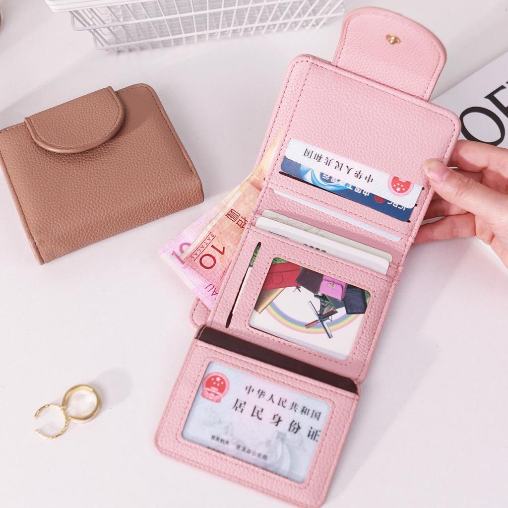 Korean-Style Women's Minimalist Wallet, Dopamine Color, Multi-Card Large Capacity Holder