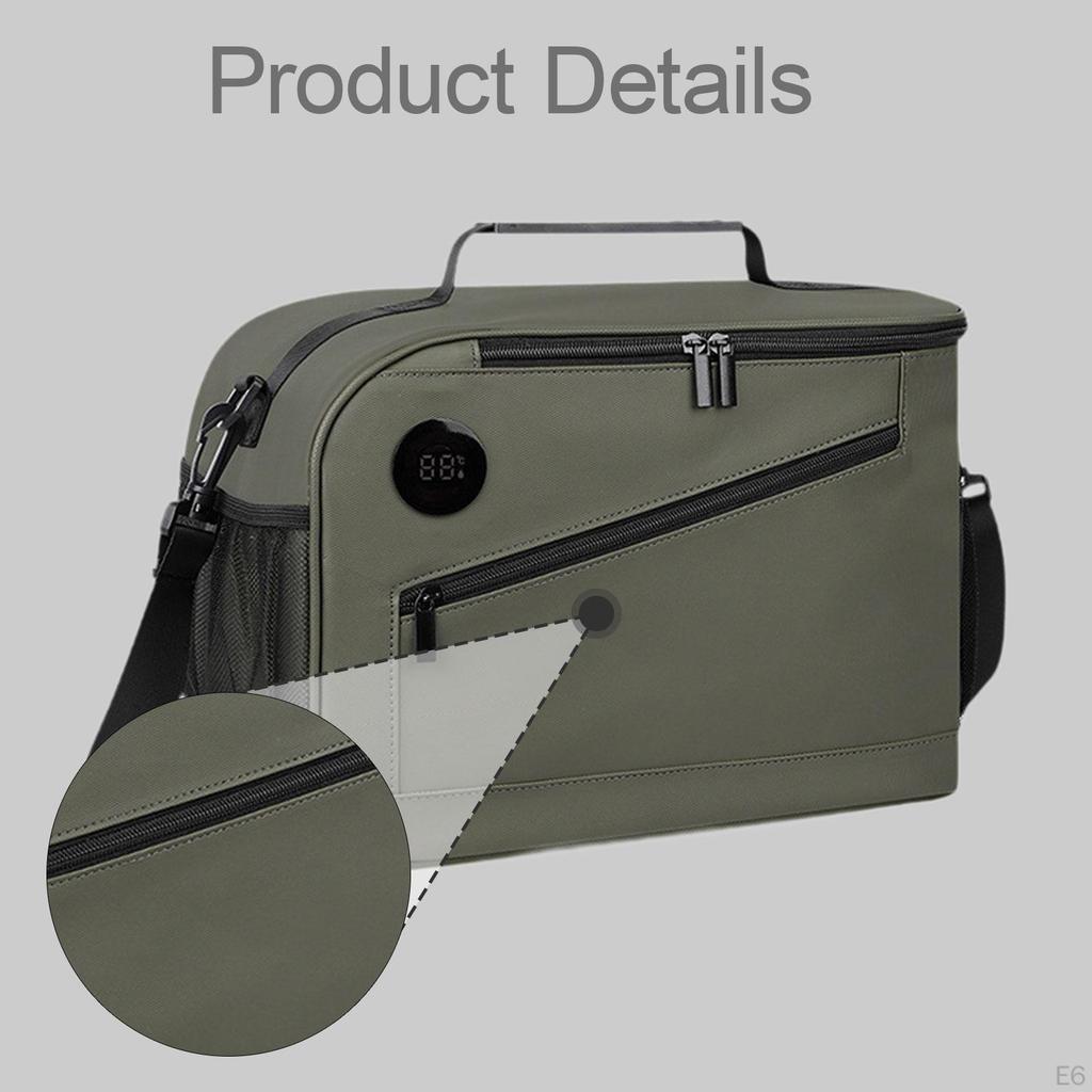 Insulated Bag with Zipper, Smart Temperature Display, Thermal Preservation for