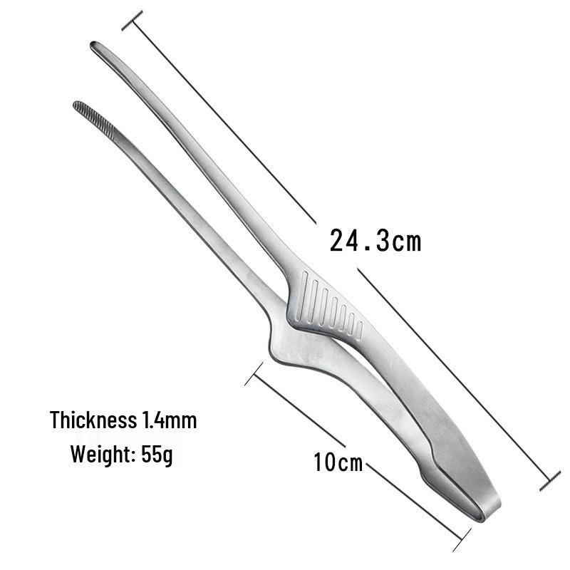 304 Stainless Steel Kitchen Tongs, Frying, and BBQ Tongs - Thick, Durable, Korean Style.