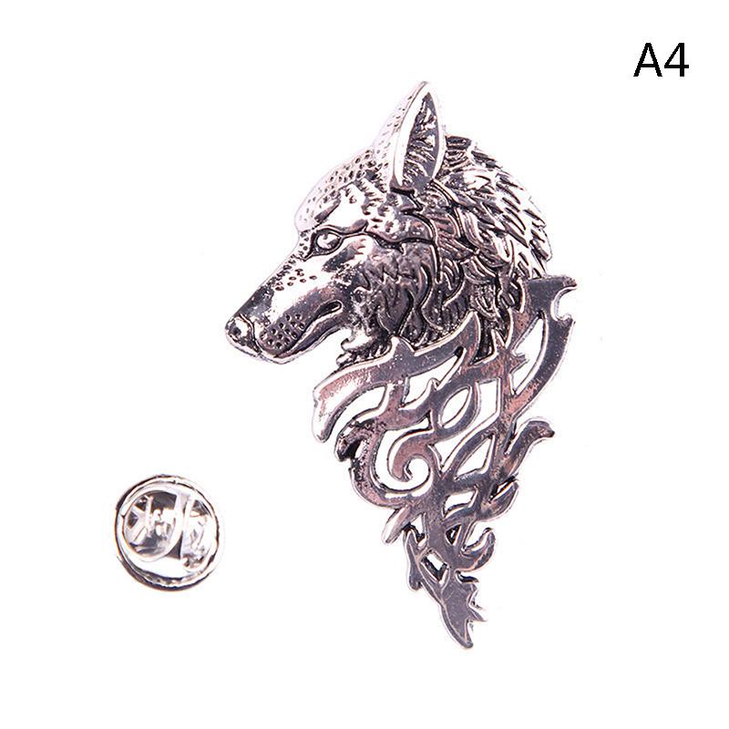 1Pc Vintage Wolf Knight Brooch Jewelry Unisex Collar Pin Buckle Collection