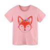 Summer New Children's T-shirt Fox Print Top Toddler Round Neck Sweatshirt