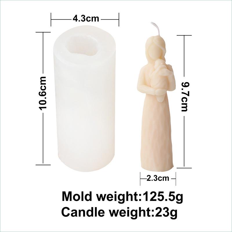 Human Growth Silicone Candle Mold Pregnant Mother Holding Baby Gypsum Form Resin Aromatherapy Soap Mould for Mother's Day Gift