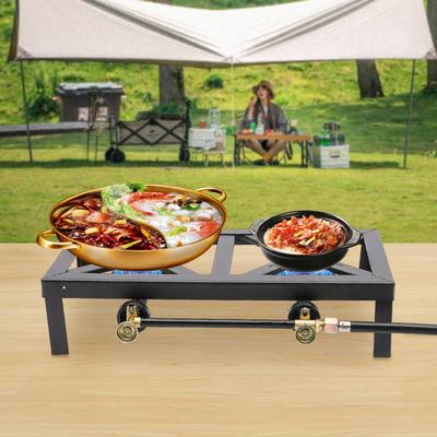 Campingkocher Doppelbrenner LPG Gasherd für Heimbierbrauerei, Grill für Restaurant- und Bankettgebrauch
