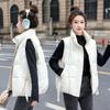 Down cotton vest women's winter new loose and light stand-up collar design streamer warm vest tide