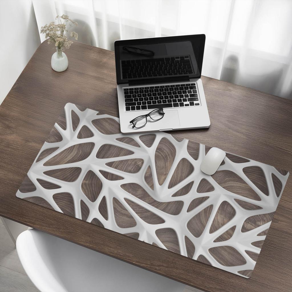 Vinyl Desk Mat with Stylish Print Openwork Structure 100X50 Cm