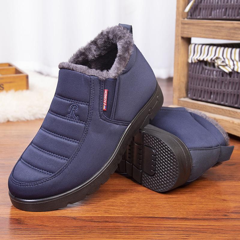 Scarpe invernali in cotone vecchio da uomo impermeabili antiscivolo calde paffute e pesanti leggere scarpe da papà di mezza età e anziani