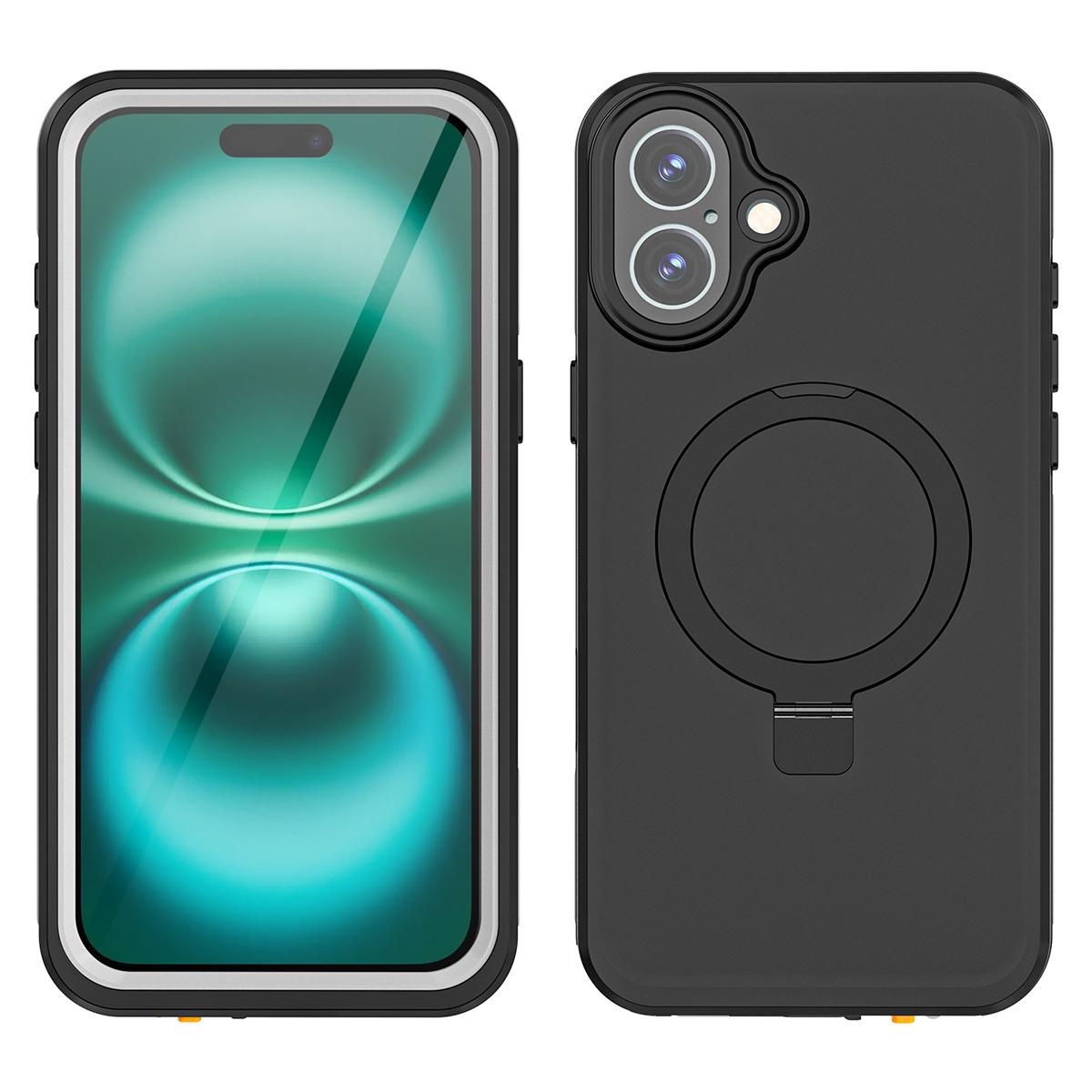 

REDPEPPER IP68 Waterproof Case For iPhone 16 Plus Phone Back Cover Kickstand Compatible with MagSafe Style A