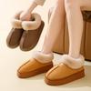 Women Winter Closed Back Fleece Cotton Slippers, Thick Sole Non-Slip Indoor Outdoor Warm Snow Boots