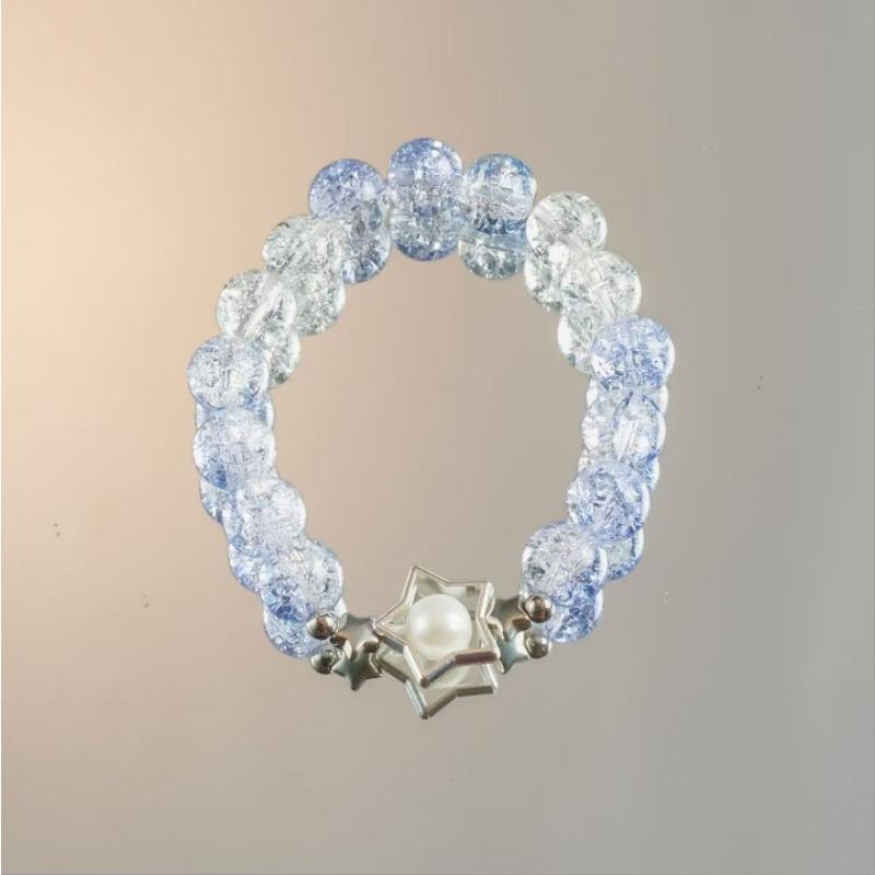 Moana deep sea blue bracelet, original gradual change niche blue sea fishtail starfish glazed bracelet