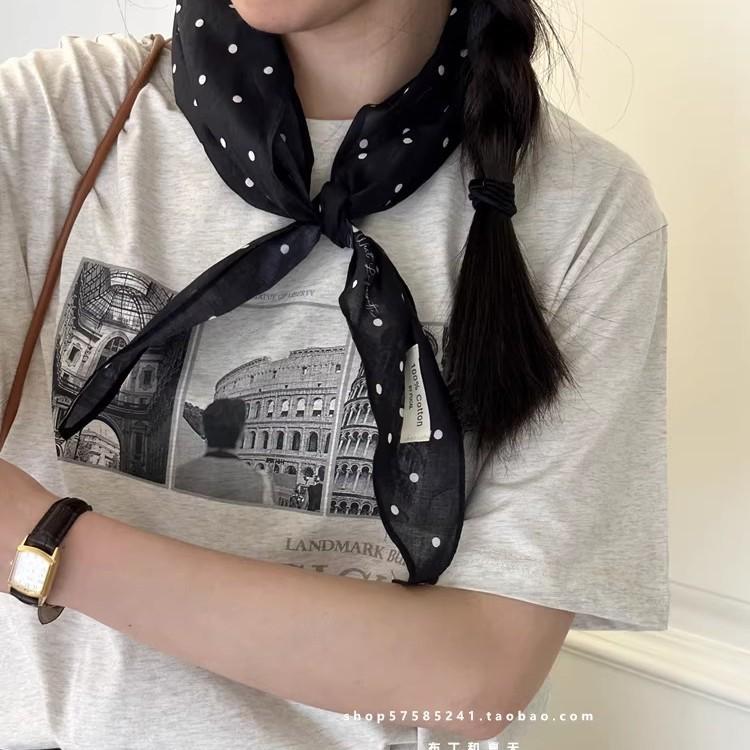 Leopard Print Silk Scarf Cotton Silk Scarf Triangle Scarf With Shirt Tie Neck Scarf High-End Shawl Triangle Scarf Belt Women