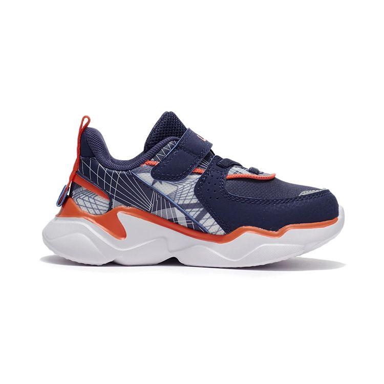 Li Ning Comfortable Non-Slip Shock Absorbing Wear-Resistant Breathable Lightweight Sports Shoes Kids Sneakers Dark-Blue YKNR136-3