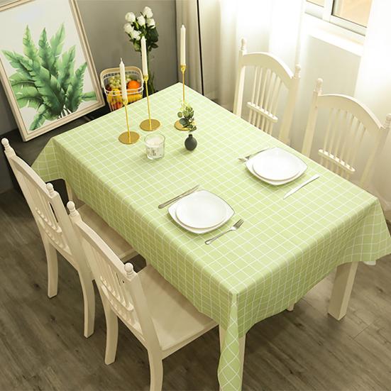 Rectangular Tablecloth, Plastic Plaid Tablecloth, Waterproof Stain-Resistant Table Cover for Dining Table Outdoor Picnic Camping