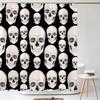 Funny Skull Skeleton Halloween Printed Shower Curtain Bathroom Curtains Home Decor Waterproof Polyester Fabric with Hooks