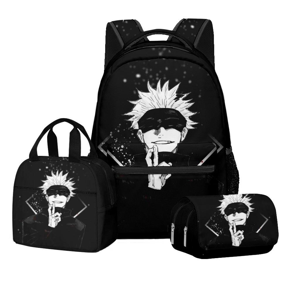 3D Animation Spell Series Primary And Secondary School Students Schoolbag Backpack Lunch Bag Double Pencil Case Three-Piece Set