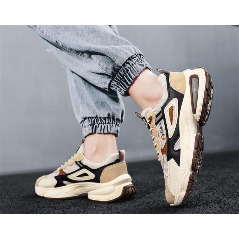 Men's Shoes, Breathable Mesh Sports Shoes, All-match Thick-soled Casual Shoes