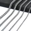 3/4/5/6/7/8mm Maillons Rolo Rond Acier Inoxydable Chaîne Blé Collier pour Hommes Femmes Choker Métal Accessoires Bijoux Argent