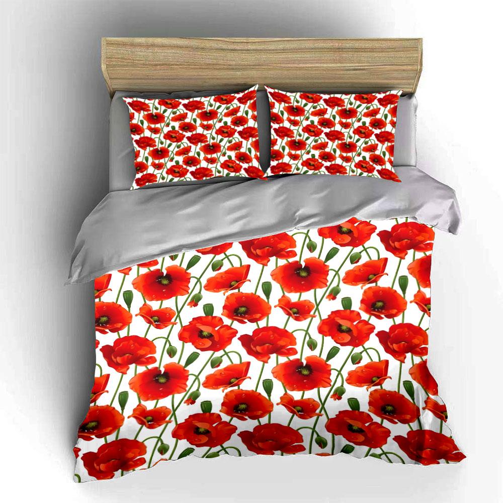 Floral Three-Piece Set For Home Decor Exquisite Three-Piece Bedding Set Gift For Kids And Adults