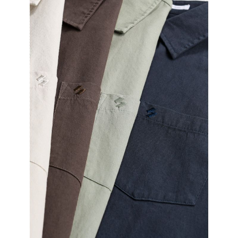 TW Spring and Autumn All-Matching Long sleeve Shirts Men's Loose Casual Japan fashion Artistic Embroidery Top Outerwear 100% Cotton