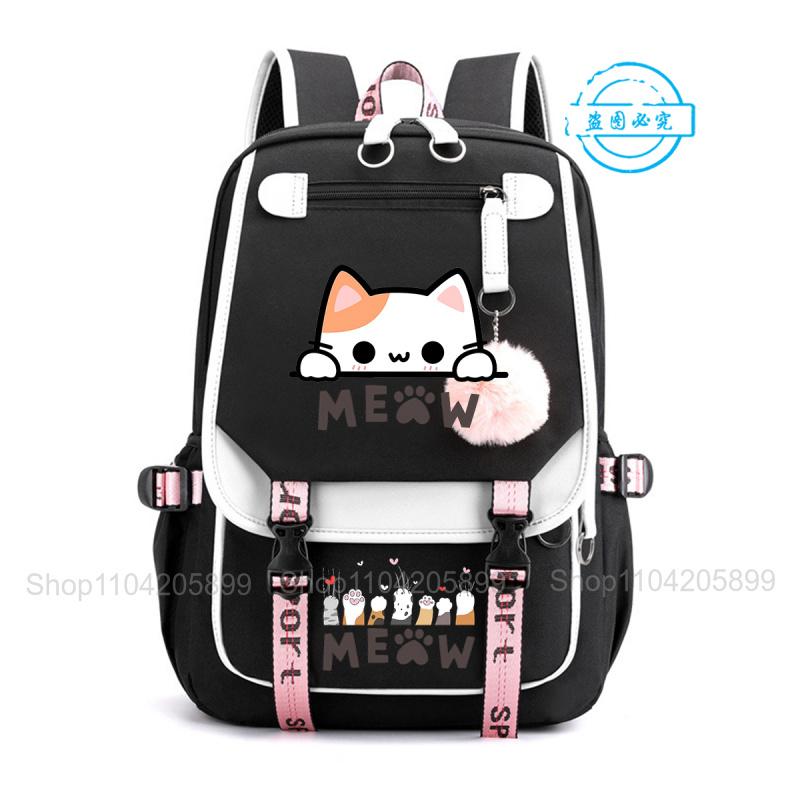 Schattige Gestapelde Kat Rugzak Grappige Anime Student Schooltas Jongens Meisjes Mochilas Dagelijkse Campus Boekentas Casual Draagbare Rucksack 16 inches