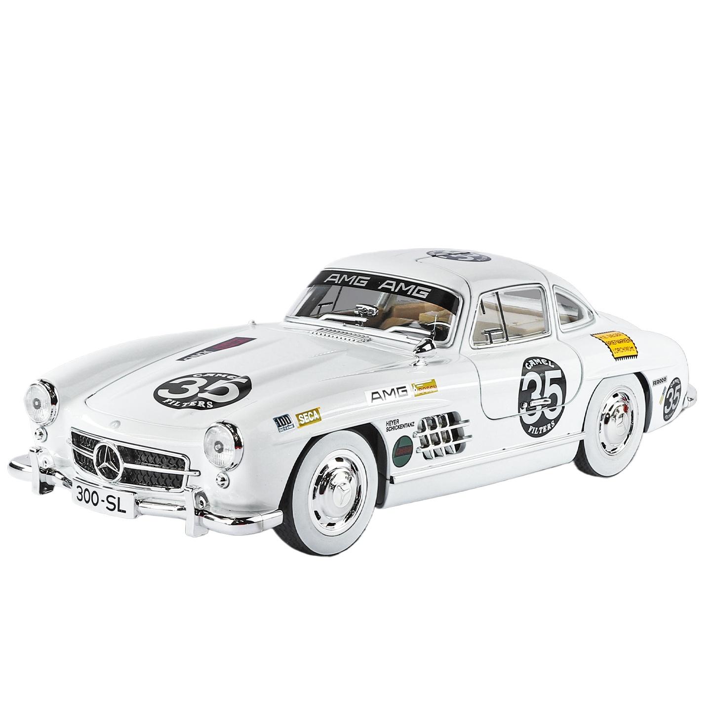 

1/18 Benz 300SL Vintage Alloy Luxy Sports Car Model Diecast Metal Classic Retro Vehicles Car Model Sound and Light Childrens Toy Gift