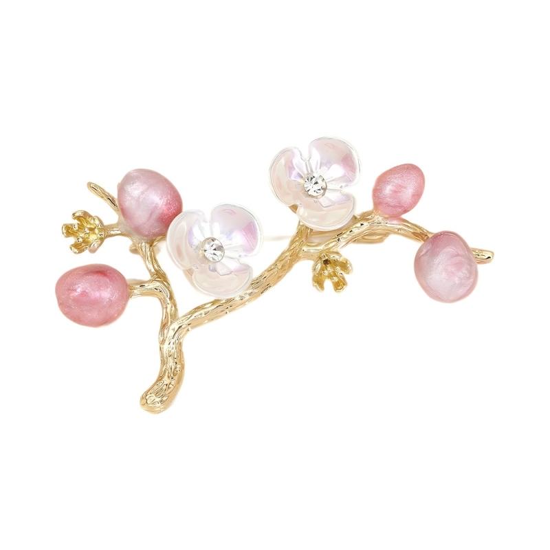

Elegant Vintage Plum Flower Brooch Pin with Rhinestones Chinese Inspired Jewelry Accessory Decoration For Scarves