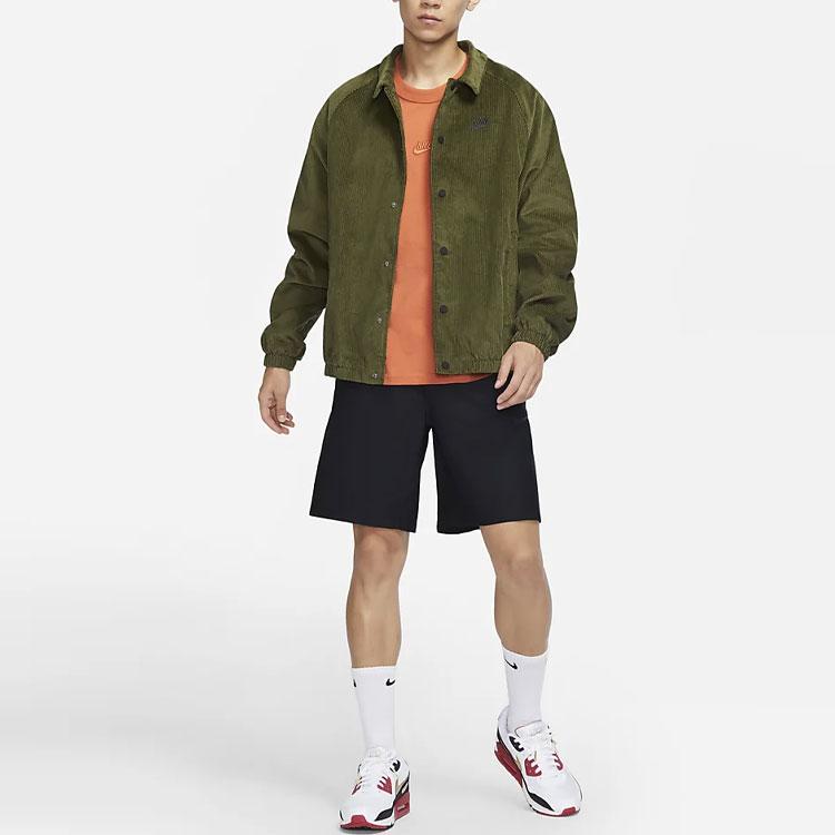 Nike Vrstvené logo manšestrová ležérní bunda pánská bunda zelená DO2323-326