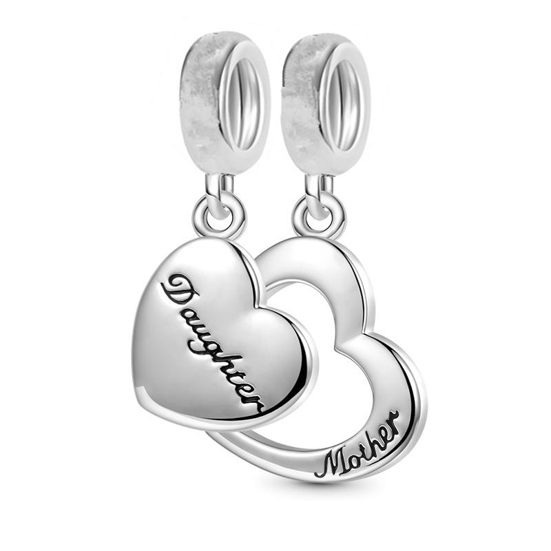 Diy Women Jewelry Gifts Sparkling Hearts Series Charms Leveled Hearts Openwork Mom&Heart Beads Fit Original Bracelet Accessories