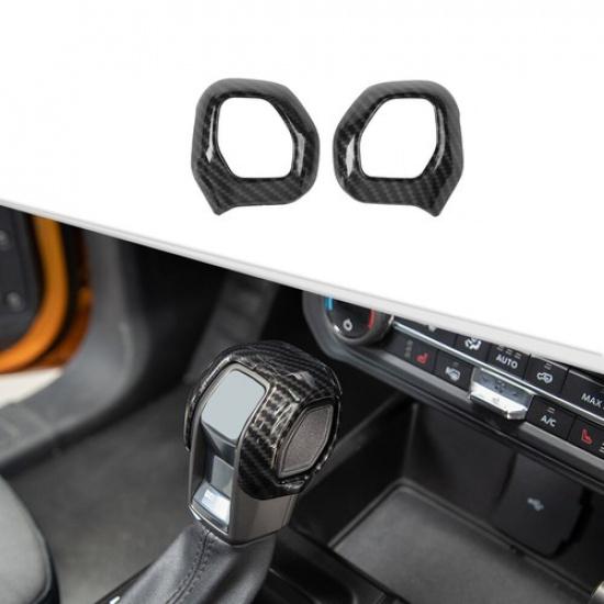 Carbon Fiber Gear Shift Knob Head Decor Frame Cover Trim for Ford Bronco +