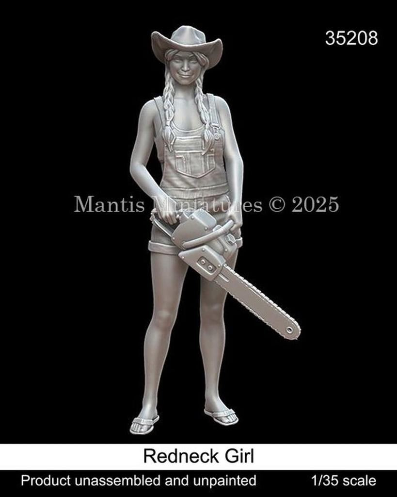 Mantis Miniature S Scale Modern American Redneck Girl Resin Kit Man35208 1/35 (person)