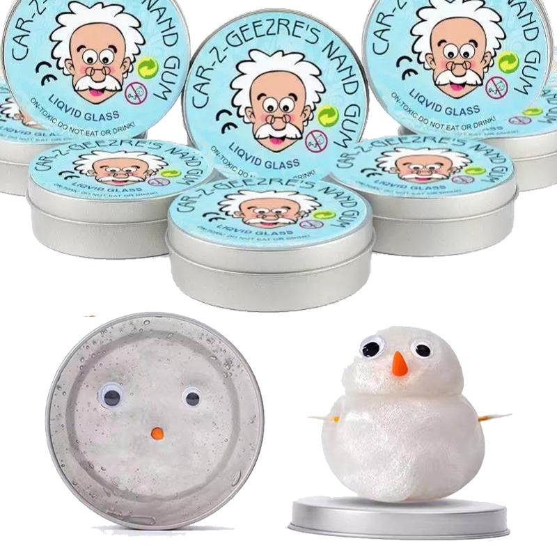 Bai Fen Bai Toys Green Colorful Non-Newtonian Liquid Fidget Toy Putty Crystal Clear Glass Crazy Stress Putty With Tin Non-Toxic Sensory Bouncing Toy